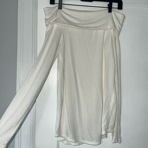 Abercrombie & fitch cozy white/cream stretchy soft off the shoulder sweater